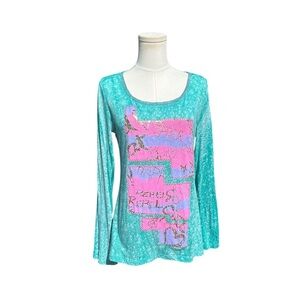 Custo Barcelona Long Sleeve Graphic Top Size 3